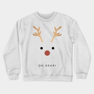 Oh Deer! Hilarious Wildlife Charm: Funny Deer Face Crewneck Sweatshirt